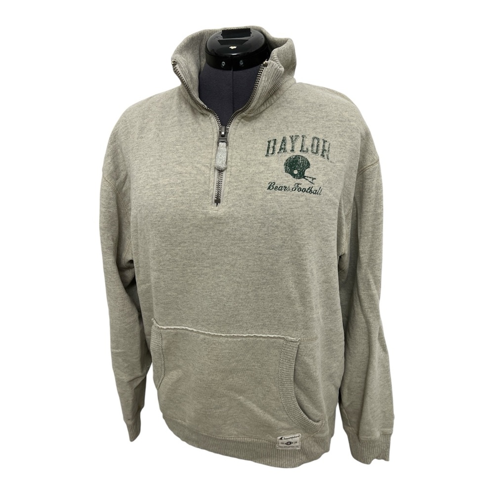 BAYLOR Football Gray Quarter-Zip Sweatshirt